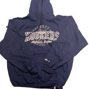 Hooters Denver Navy Blue Authentic Brand Pullover Sports Hooded Sweatshirt XL